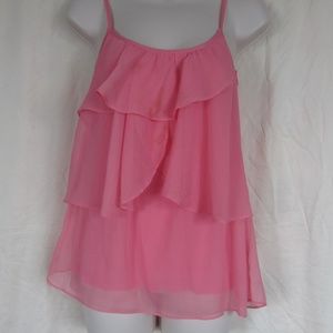 Pink Ruffle spaghetti strap blouse NY&Company, SM